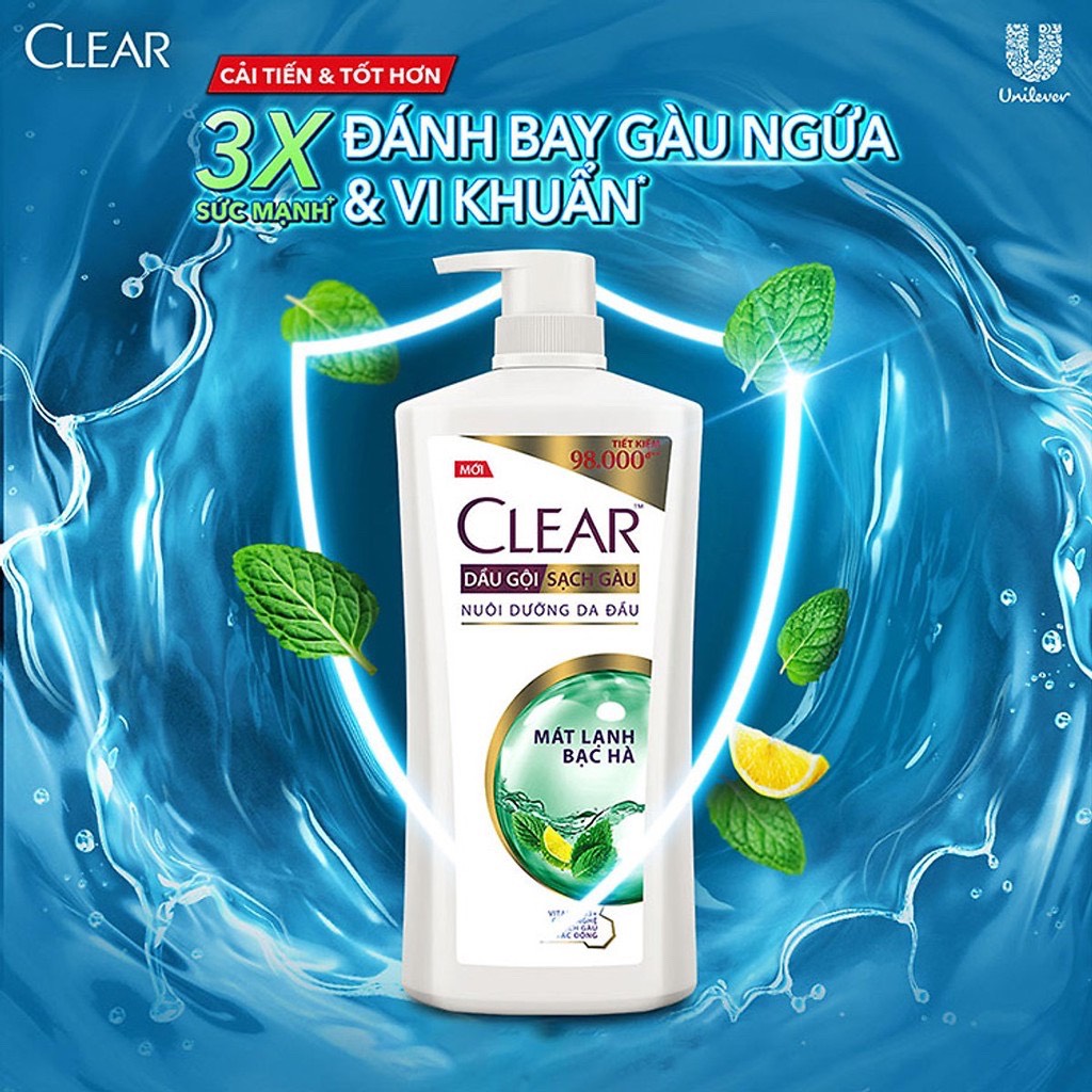 [HCM]DẦU GỘI CLEAR MÁT LẠNH BẠC HÀ