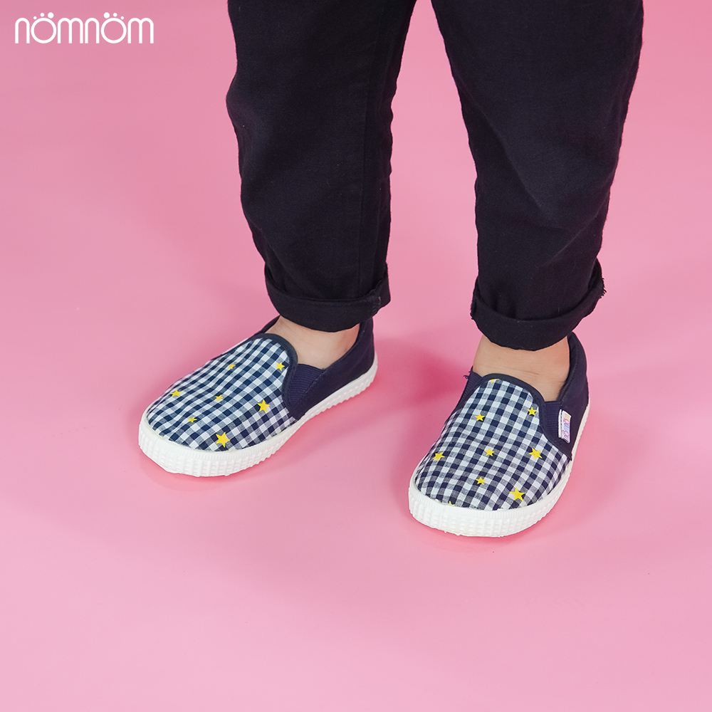 Children shoes NomNom EP B1947 plaid square grid