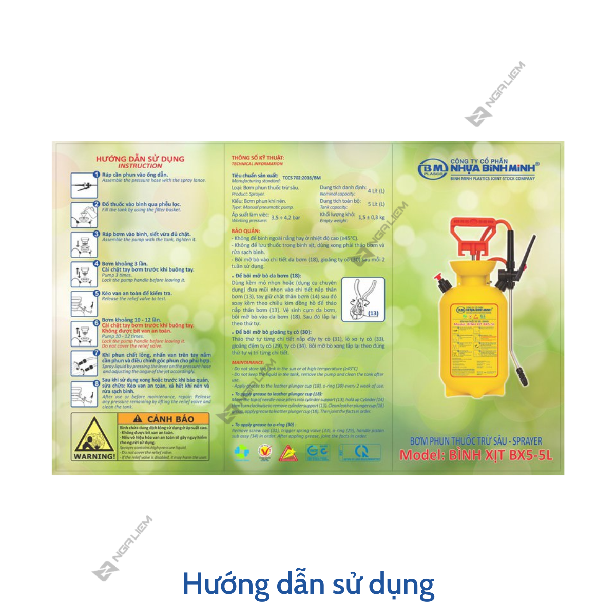 Bình xịt 10 Lít Bình Minh BX4, dùng phun tưới [Hàng chính hãng]