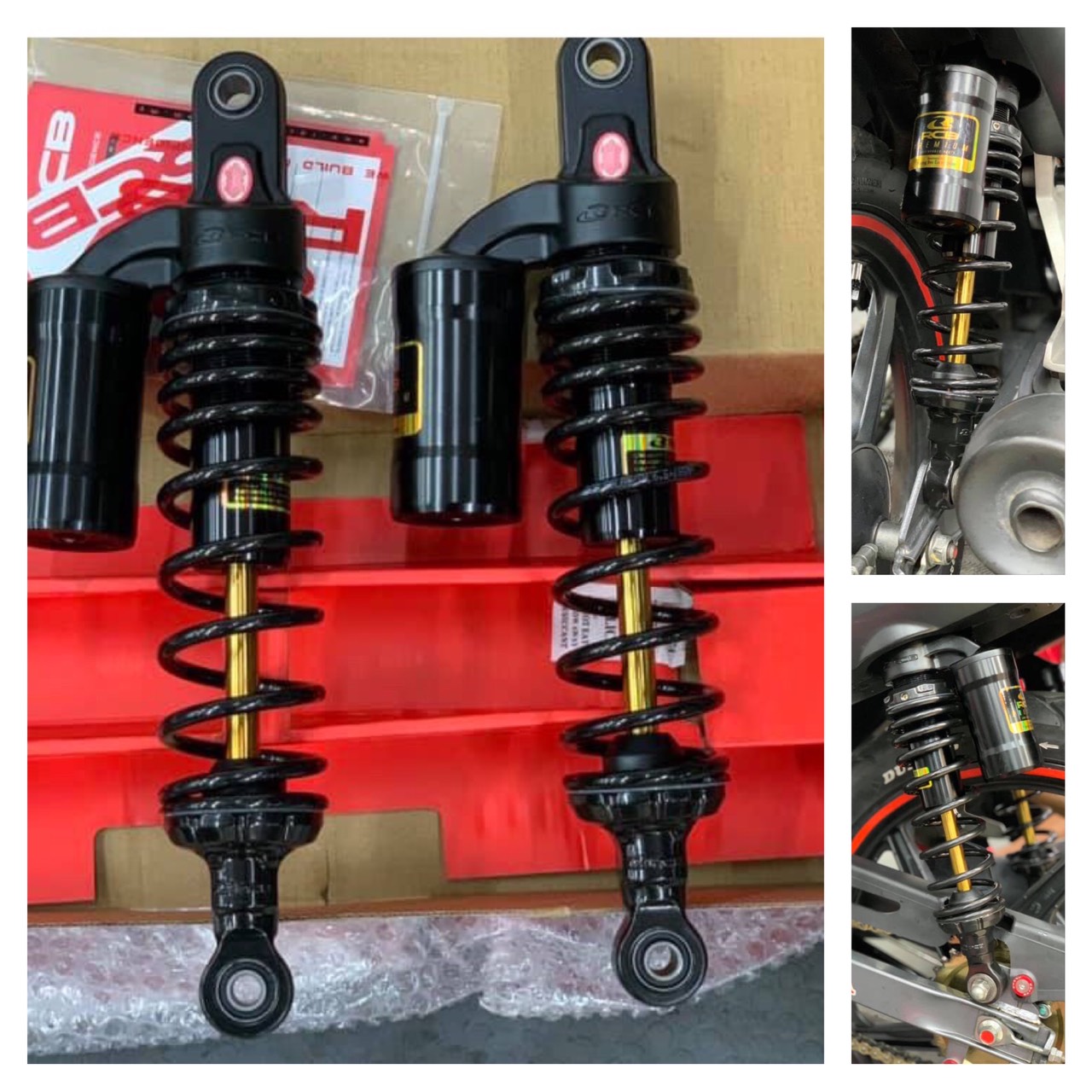 Phuộc RCB MB2 ty vàng cho Sirius, Jupiter, Wave, Dream, Future. Chính hãng.