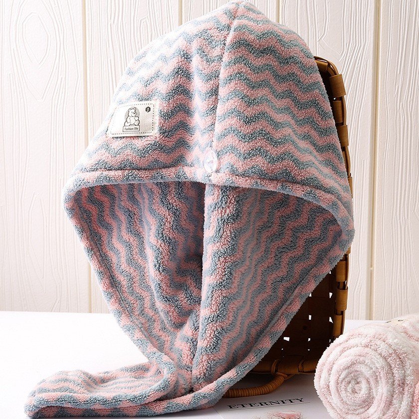 Khăn Quấn Ủ Tóc, Khô Tóc Siêu Tốc ( 100% vải cotton siêu thấm hút, mềm mịn)
