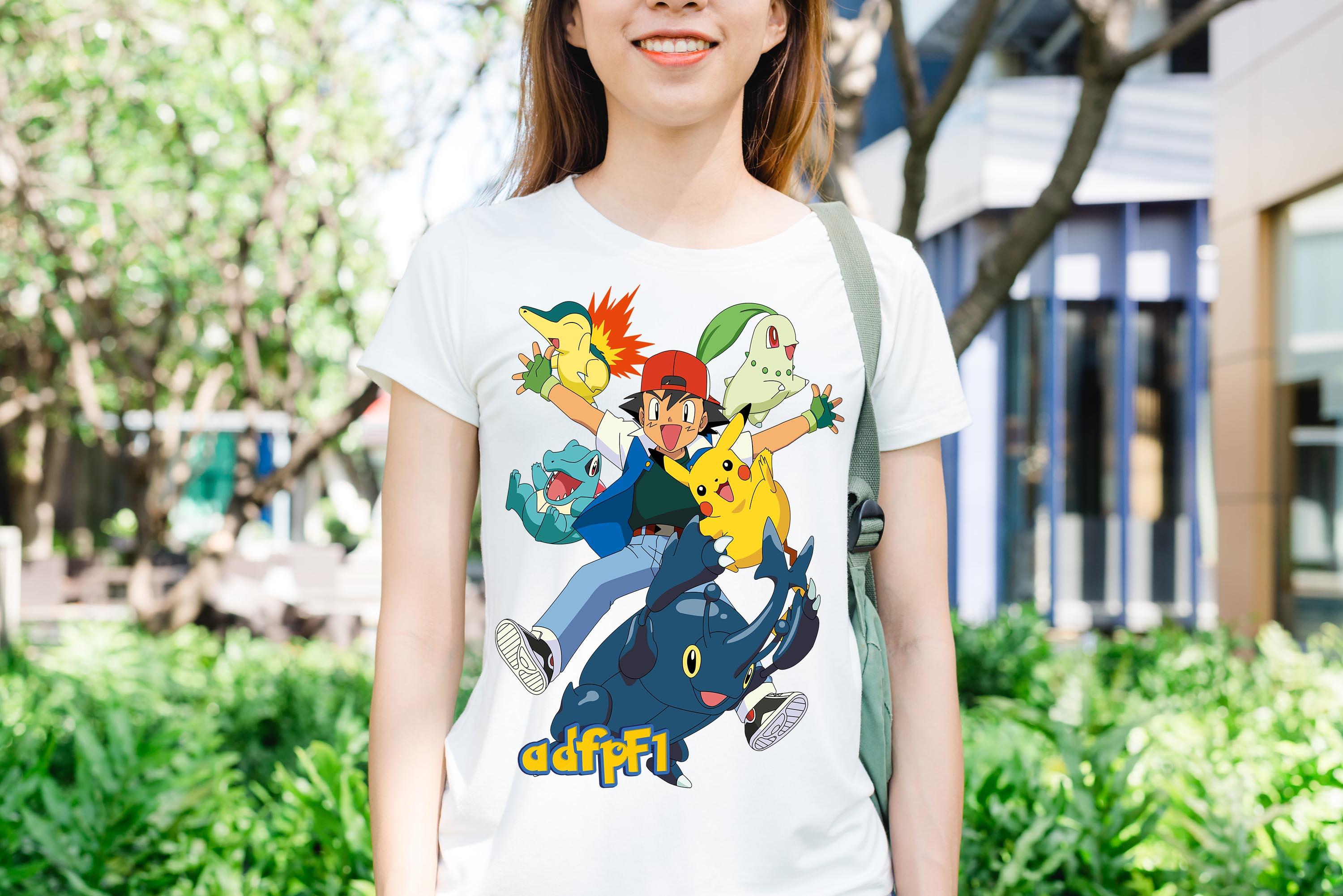 [HCM]Áo thun in hình pikachu tạo kiểu