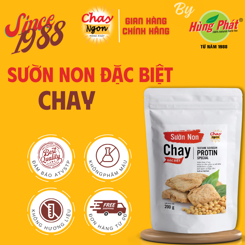 Sườn non chay ngon đặc biệt miếng tròn dày bổ sung dưỡng chất gói 200g - đồ ăn chay