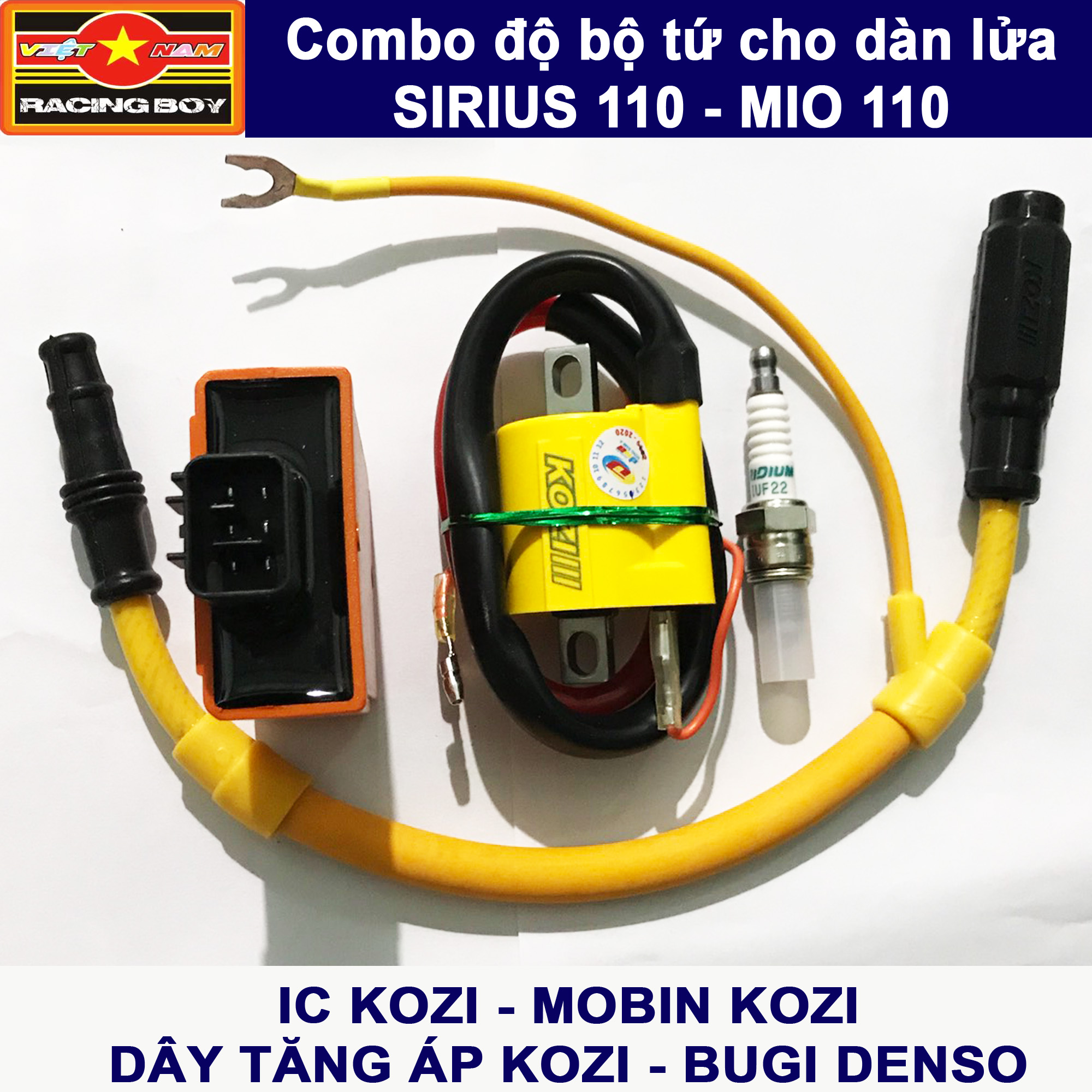 Combo độ full bộ tứ dàn lửa cho Sirius 110 Mio 110 Xăng cơ - KOZI Malaysia