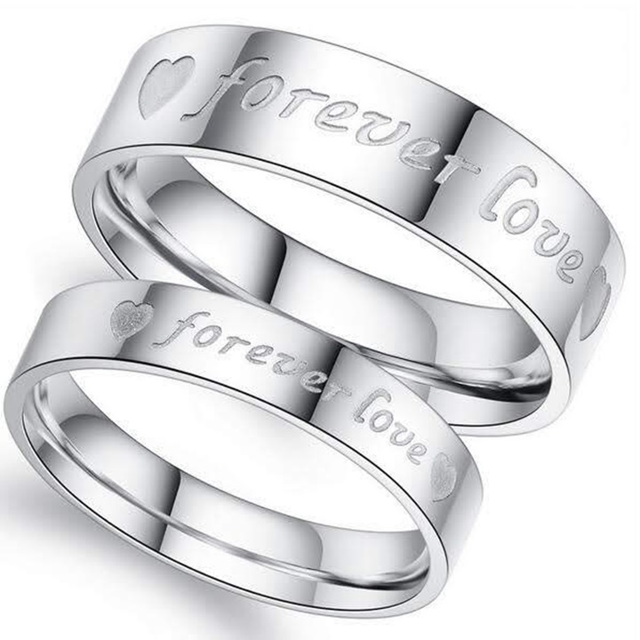 Nhẫn cặp inox cao cấp forever love NC137