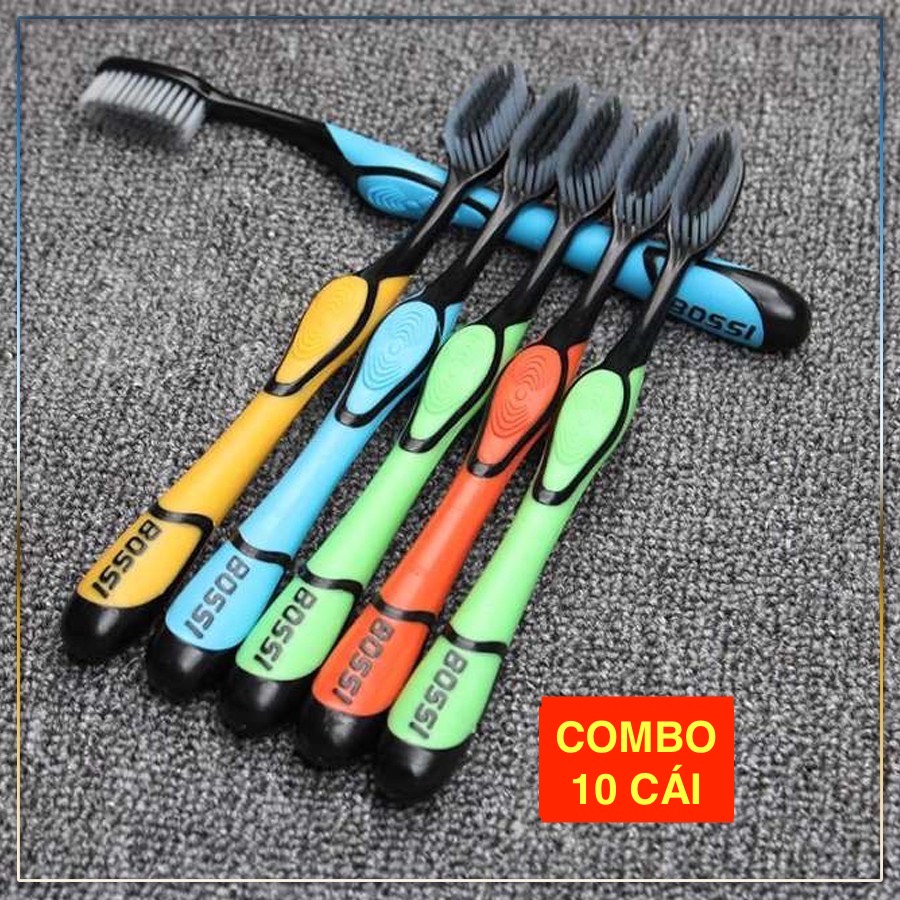 Combo 1 Thùng 30 Cái Bàn Chải Đánh Răng Bàn Chải Than Tre Hoạt tính Bossi Hàn Quốc - an toàn tuyệt đối cho sức khỏe