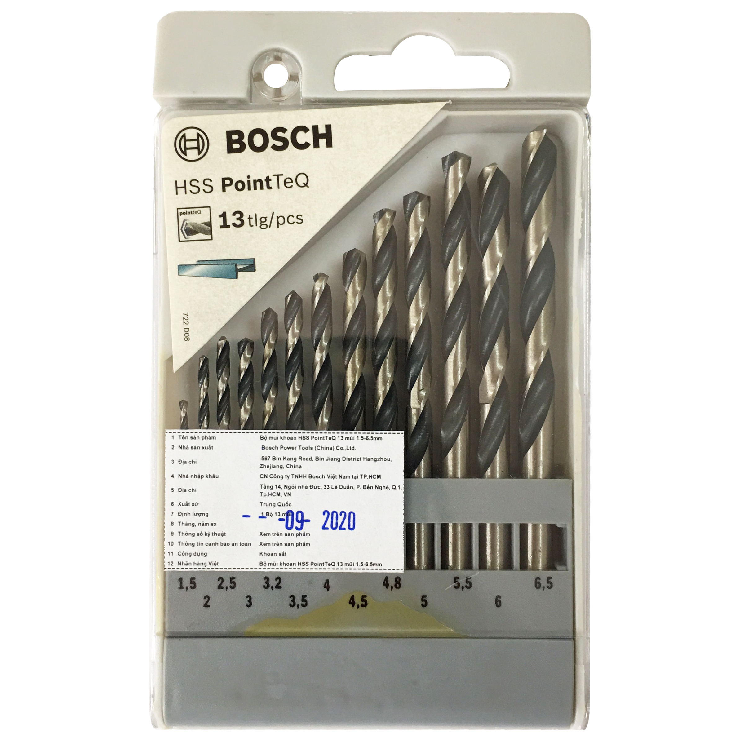 Bộ 13 mũi khoan Bosch HSS Point-2608577349