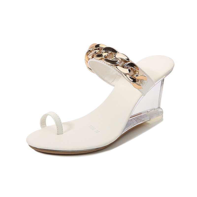 Speed sell through Europe and the United States beach slippers set refers to pinch sandals lady peep-toe high-heeled slippers wedges slippers a word