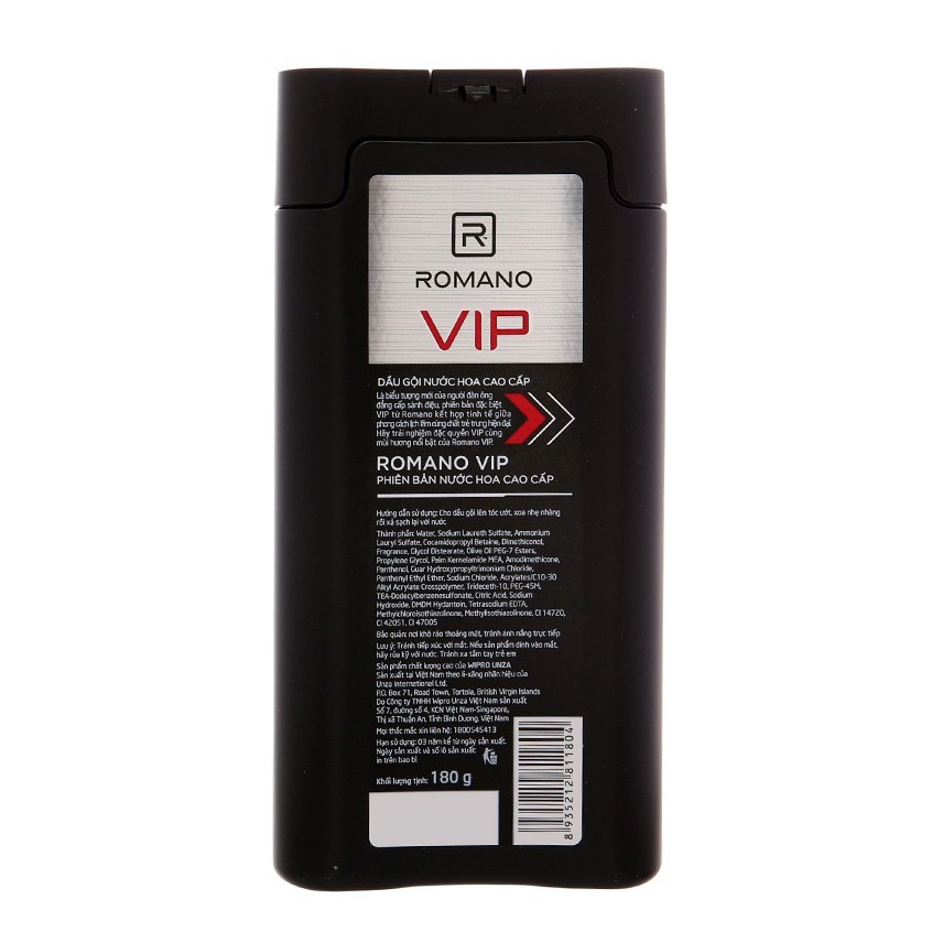 Dầu gội nước hoa cao cấp Romano VIP 180g