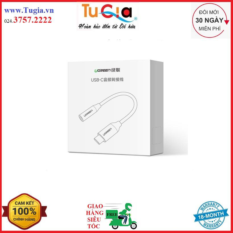 Cáp usb type c to 3.5mm ugreen 30632 cao cấp - hàng chính hãng
