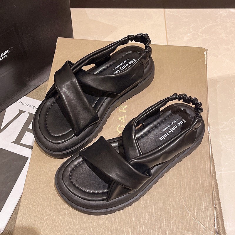 Sandal nữ bo chun chất da mềm siêu xinh