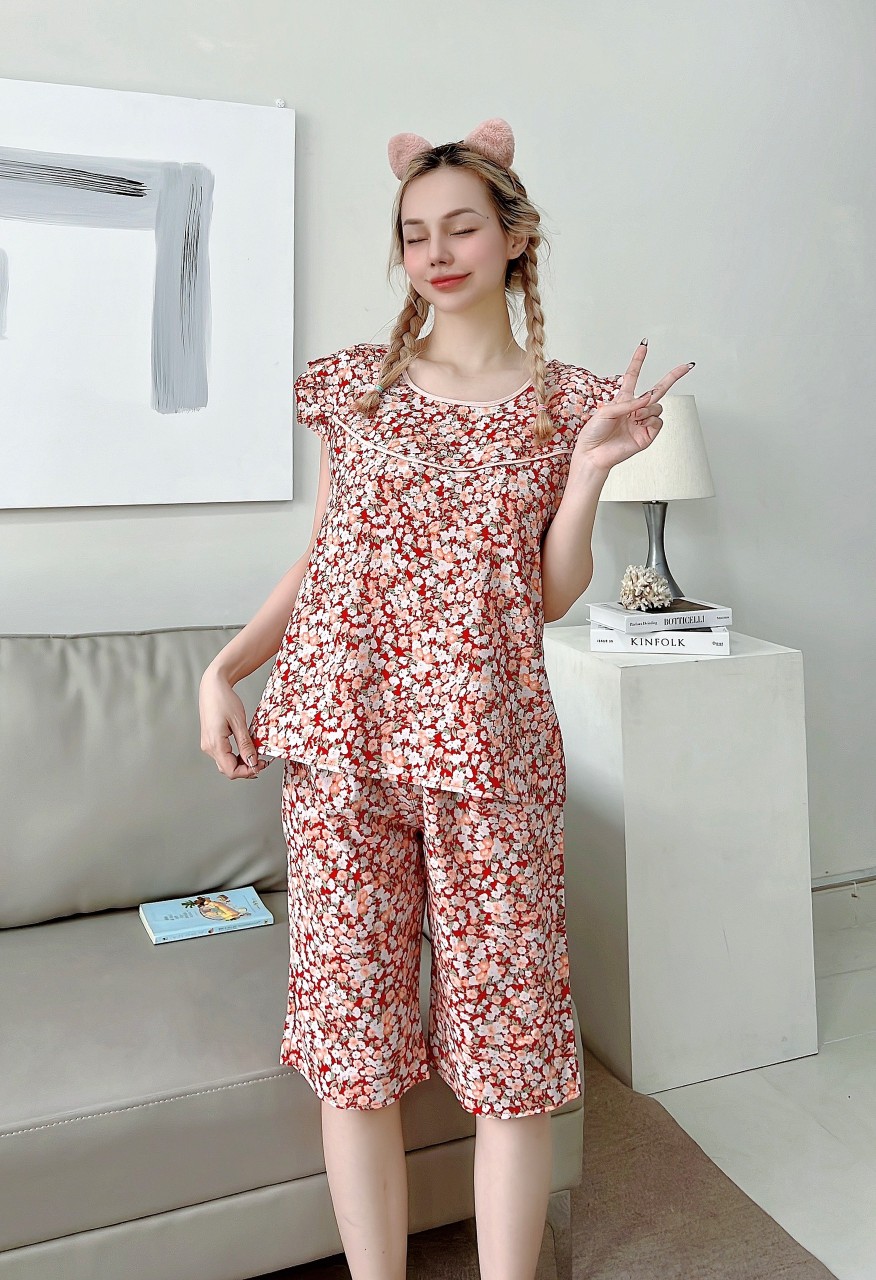 [HCM]ĐỒ BỘ LỤA MẶC NHÀ HOA NHÍ DỄ THƯƠNG