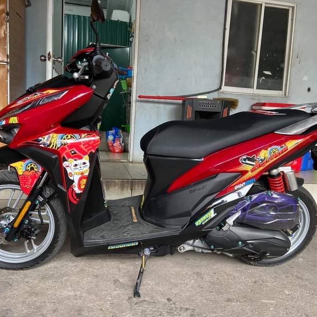 Tem rời Vario mèo thần tài dán xe đỏ