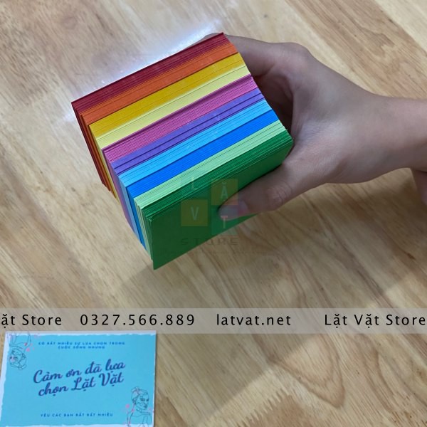Giấy Origami Trơn 10 Màu tệp 100 tờ Nhập khẩu - Tập xếp giấy cho trẻ em - Khổ vuông