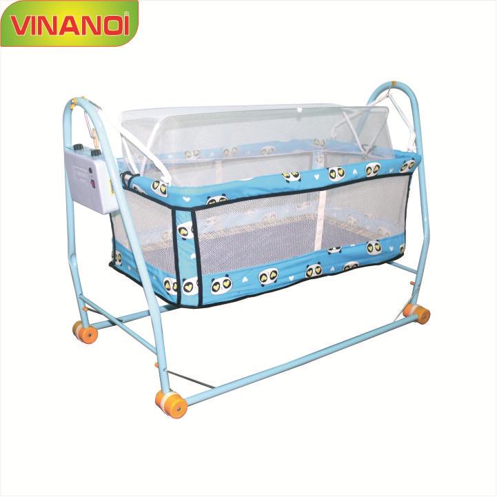 Nôi em bé tự động giá rẻ vinanoi - n20 lòng nôi màu xanh