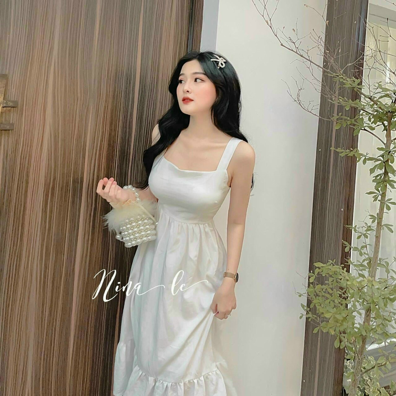 Đầm MIDI 2S Thắt Nơ Lưng Đuôi Cá N050
