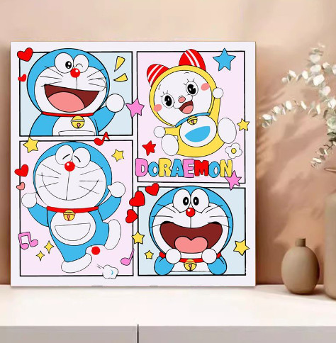 Tranh đính đá có khung sau doremon 77467 kt20x20 chưa đính