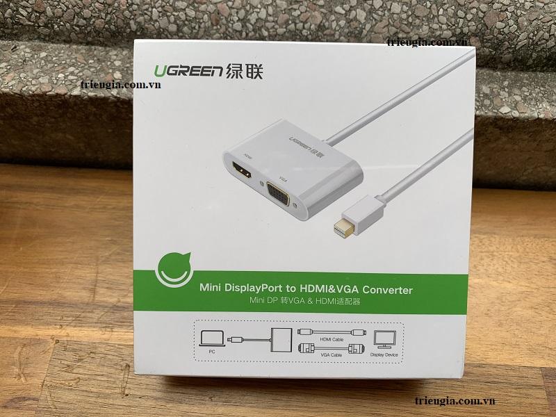 UGREEN 10439 - MINI DISPLAYPORT TO HDMI VÀ VGA - Cao cấp