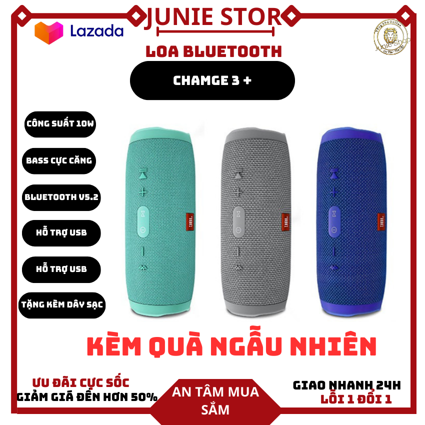 Loa Bluetooth JBL Charge 3+ - Loa Bluetooth JBL CHARGE 3 mini - Loa Nghe Nhạc, Karaoke - Kết Nối Nhanh Với Điện Thoại, Máy Tính - Pin Li-on 6000mAh - 20h Chơi Nhạc - Âm Bass Trầm Ấm ,Kháng Nước IPX7