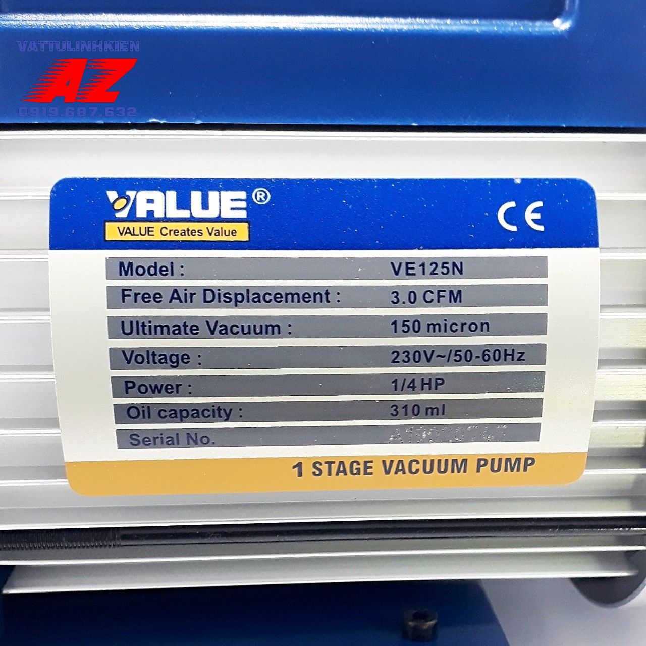 Máy hút chân không VALUE VE125N - 3.0 CFM