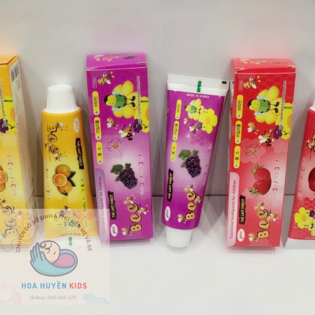 Kem đánh răng em bé BEE hàn quốc hương trái cây ( Tuýp 90g)