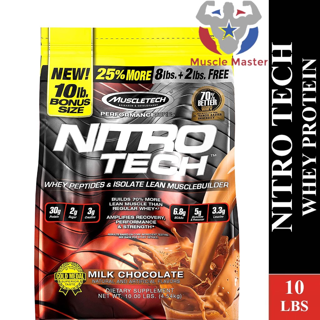 Sữa Tăng Cơ Whey + Creatine Muscletech Nitrotech Whey Protein 10lbs