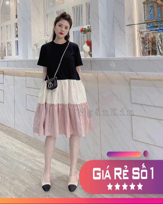 Đầm thun suông ⚡️𝐁𝐈𝐆𝐒𝐈𝐙𝐄⚡️ Váy nữ dáng dài tay ngắn cổ tròn mùa hè Phong cách Hàn Quốc Thời Trang tiểu thư cá tính xinh đẹp