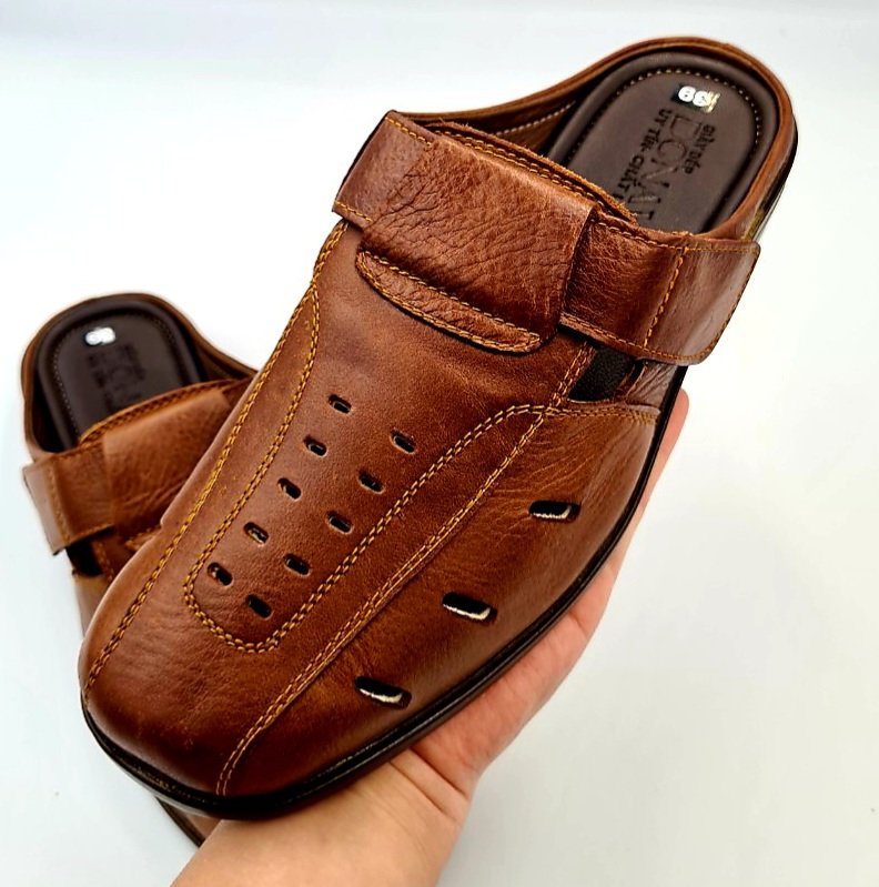 [HCM]GIÀY LƯỜI NAM DA BÒ NTB105 (ĐEN NÂU)