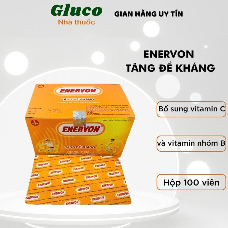 ENERVON Viên uống tăng đề kháng bổ sung Vitamin C và vitamin nhóm B hộp 100 viên GLU053 nhập khẩu