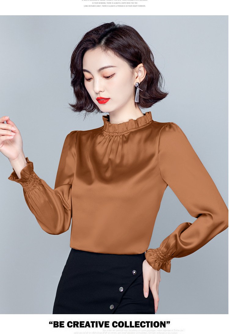 ÁO KIỂU CỔ NHÚN THUN TAY DÀI BO THUN