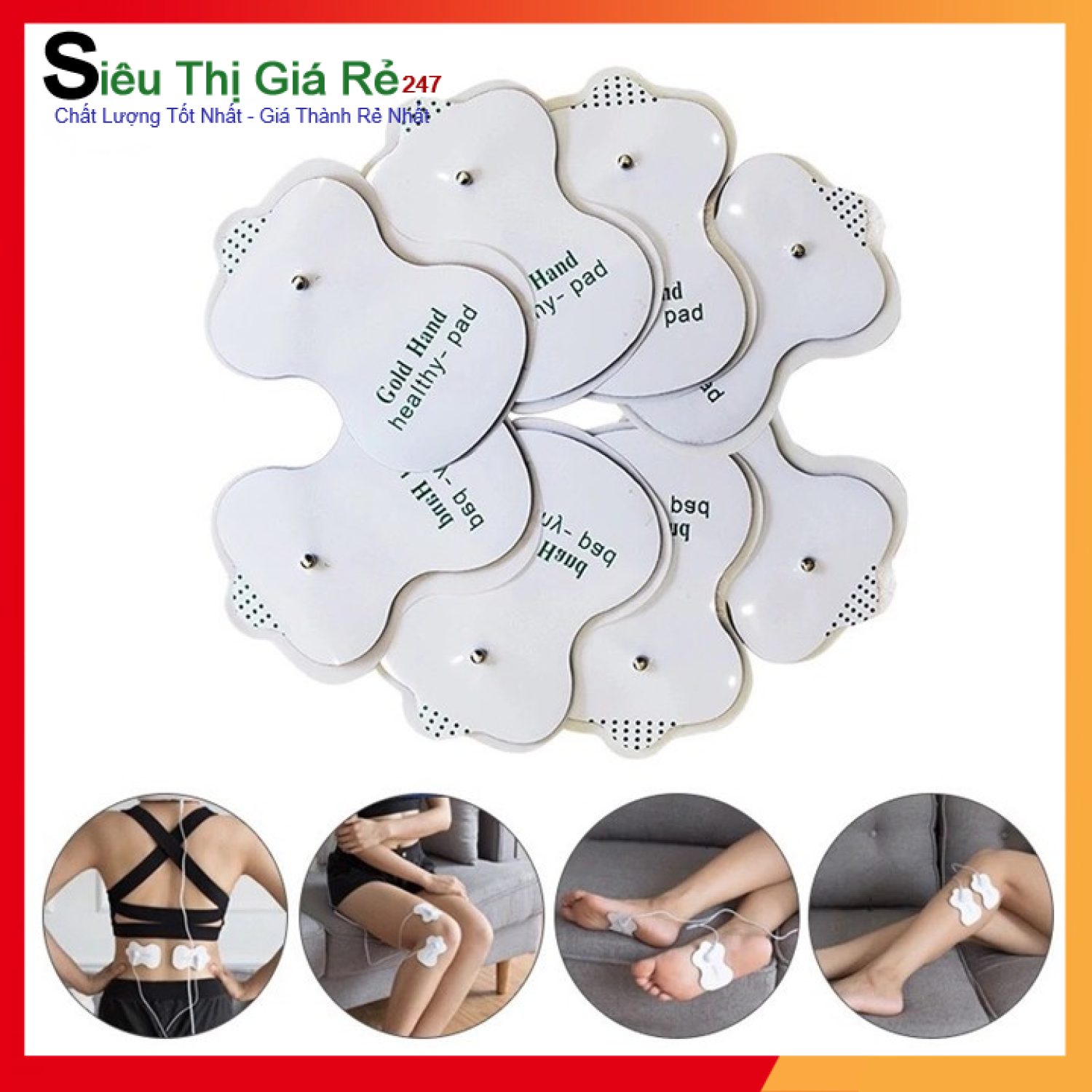 Bộ 24 miếng dán mɑssage xung điện rẻ, bền dành cho máy mɑssage vật lý tɾị liệu