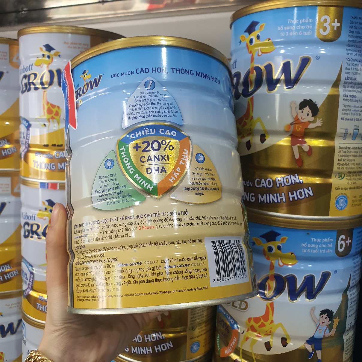 Sữa bột Abbott Grow Gold 3+ lon 900g date 07/2024