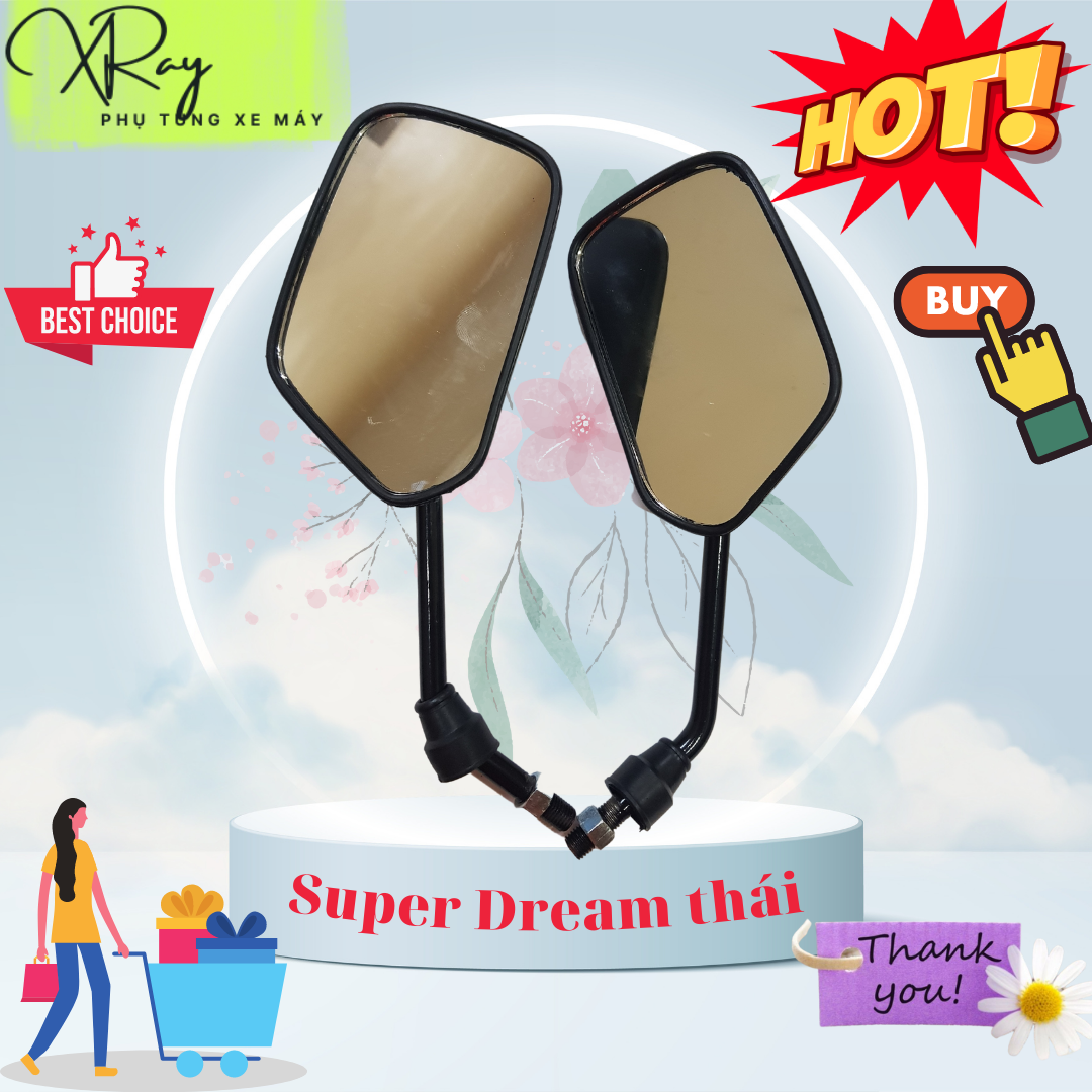 Gương xe máy Super dream thái( Giá 1 đôi)