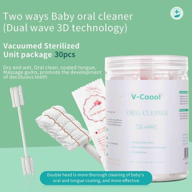 [Hộp 30 Cái] Gạc Rơ Lưỡi V-Cool Cho Bé