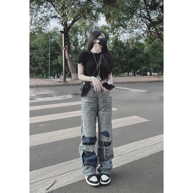❦  Áo len rách dáng croptop nữ áo len 3 màu