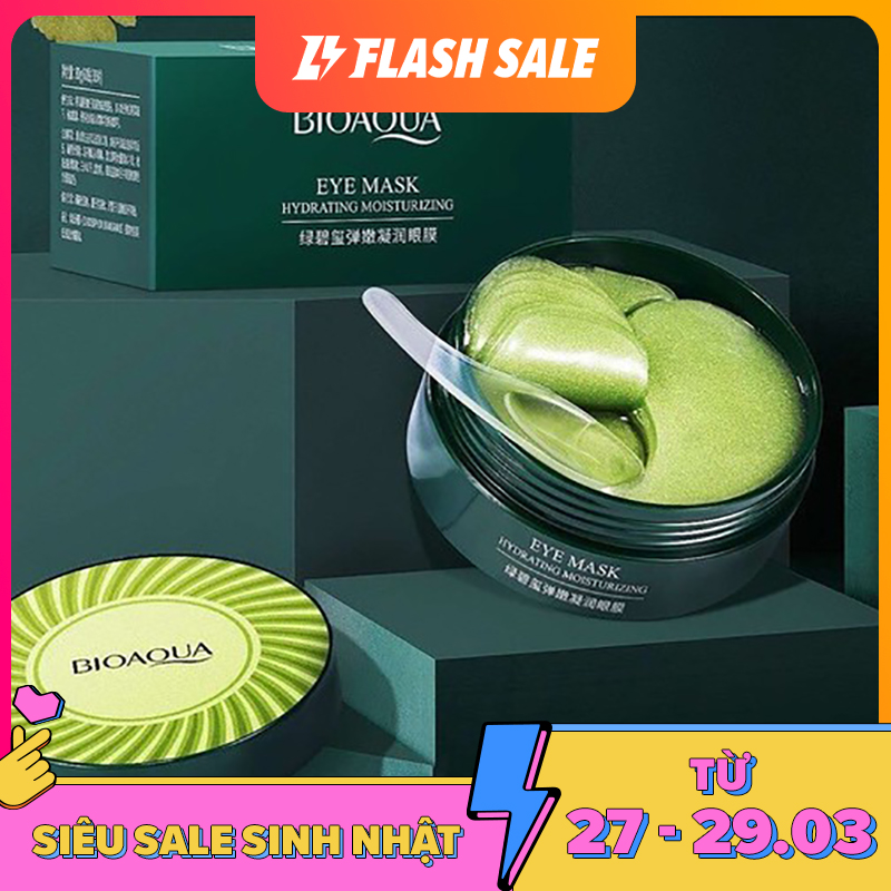 Hộp 60 miếng mặt nạ mắt Bioaqua tinh chất vàng và tảo biển giảm thâm quầng mắt (hàng siêu tốt nội địa Trung) - INTL - Hàng quốc tế | Lưu ý thời gian giao hàng dự kiến