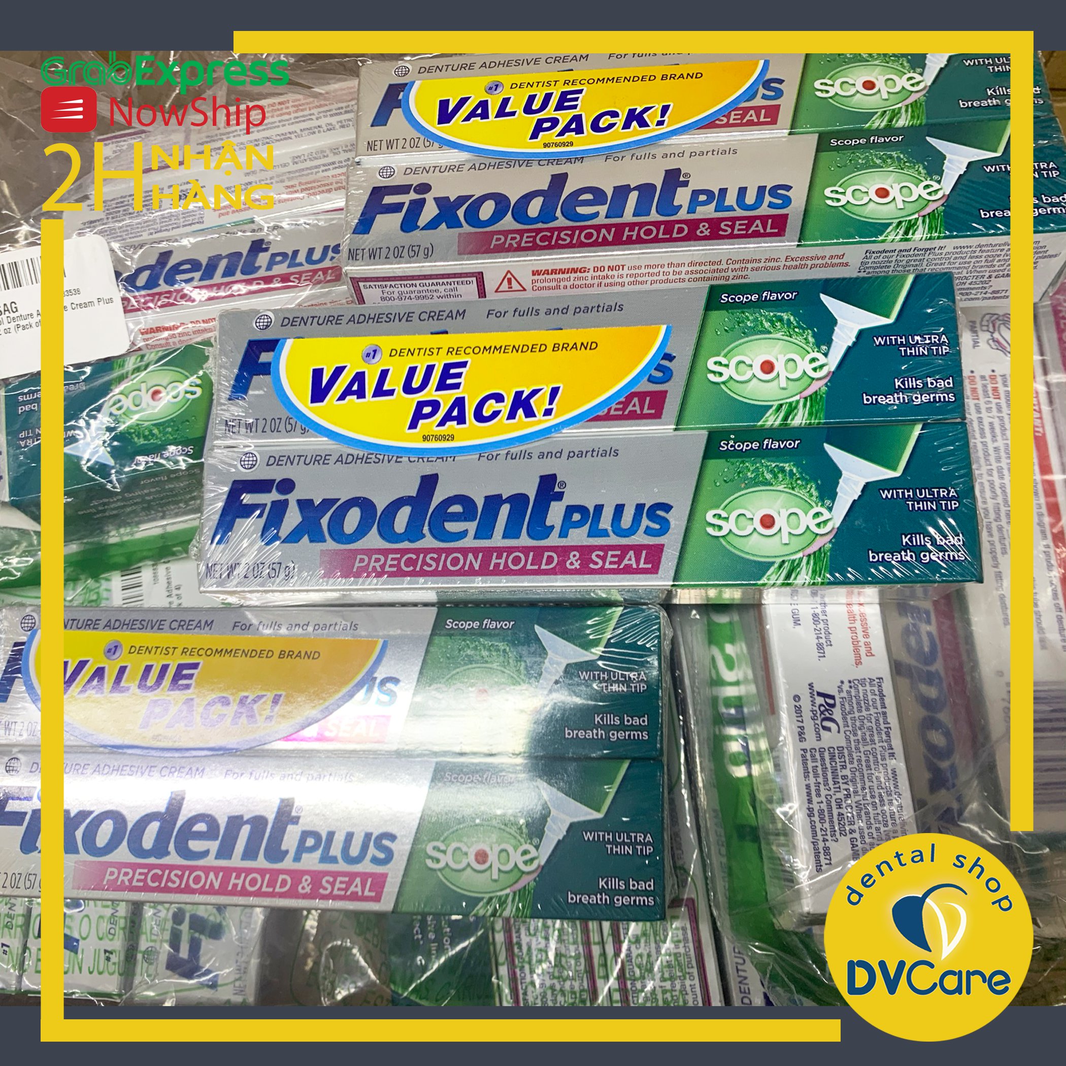 Keo dán hàm giả Fixodent Plus Scope US 57g [dvcareshop]
