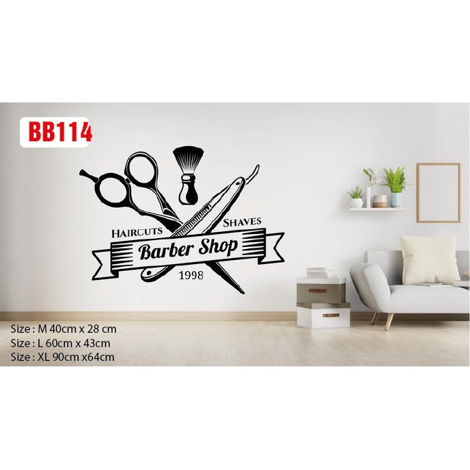 Decal dán làm đẹp cửa tiệm Barber và Salon P8