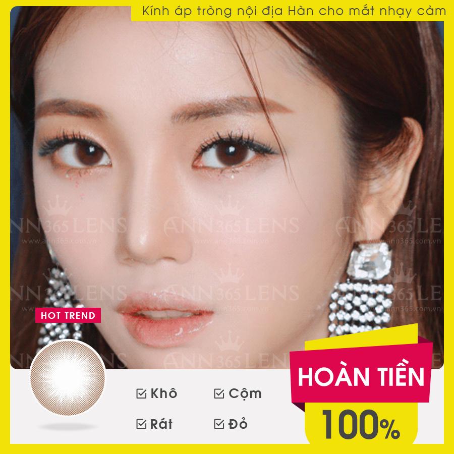 [𝗔́𝗽 𝗧𝗿𝗼̀𝗻𝗴] Áp Tròng Cận Loạn ANN365 Hàn Quốc Đeo 30 Ngày Nâu tự nhiên Honey U Choco Đeo Thoải Mái Suốt 12h Cho Mắt Nhạy Cảm