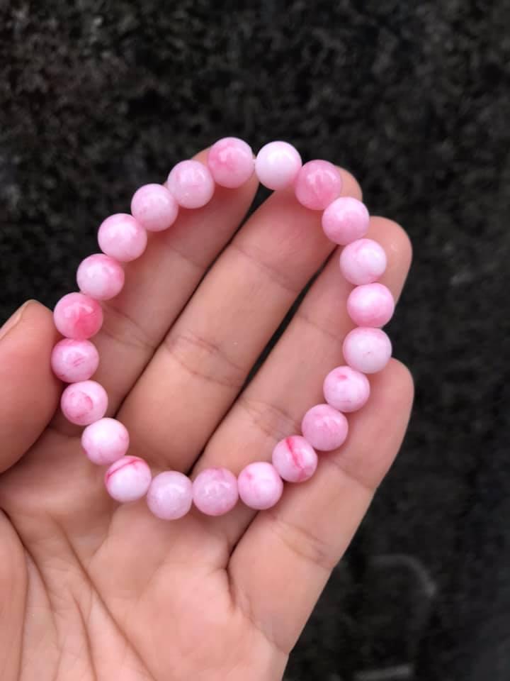[HCM]VÒNG TAY ĐÁ MÃ NÃO HỒNG 8LY