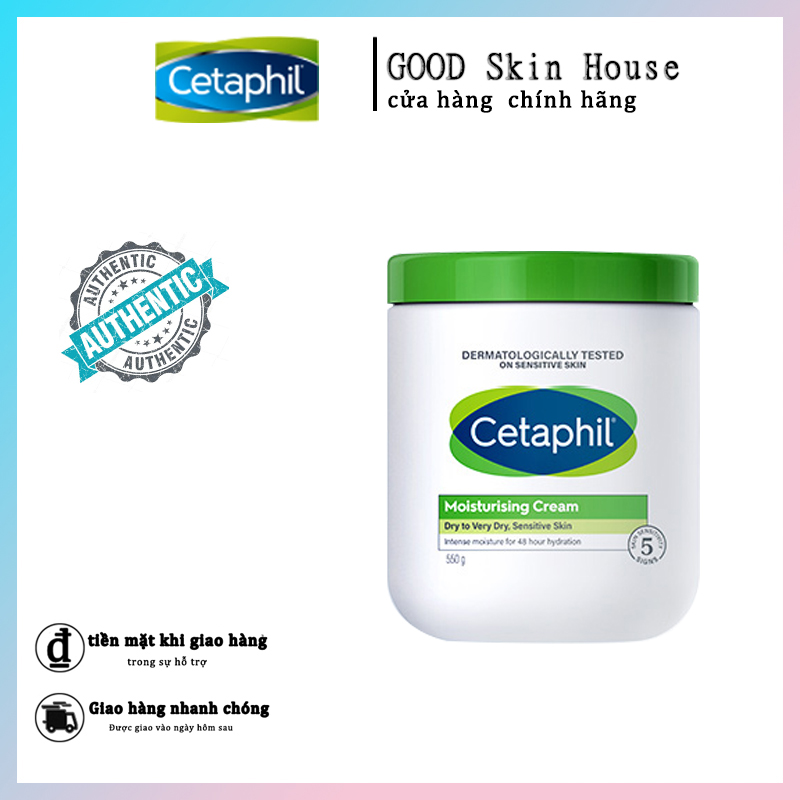 [HCM] Kem dưỡng ẩm mặt và toàn thân Cetaphil Moisturising Cream Úc cho da khô và nhạy cảm 550g