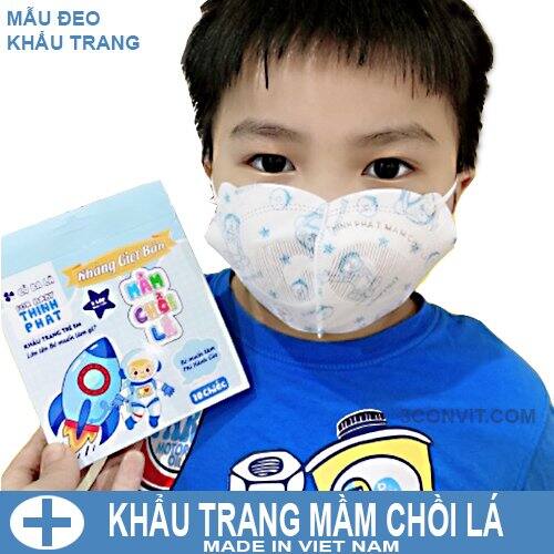 Khẩu trang mầm chồi lá cho bé 1-5 tuổi [Hộp 10 chiếc]