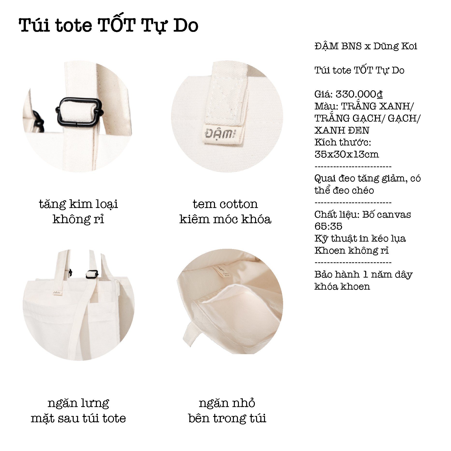 Đậm - túi tote TỐT Tự Do