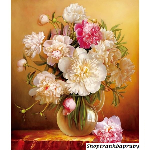 [HCM]Tranh đính đá Bình hoa kích thước  ✅50×60 cm -️ VS075