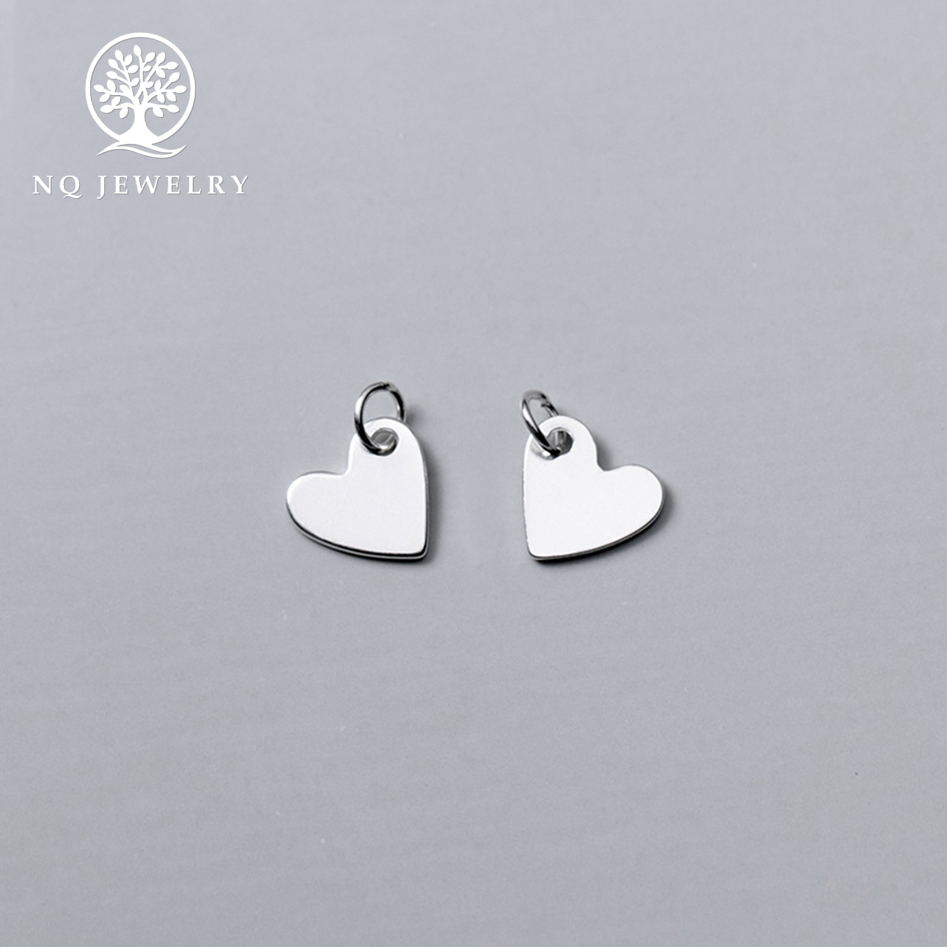 [HCM]Charm bạc trái tim trắng treo - NQ Jewelry