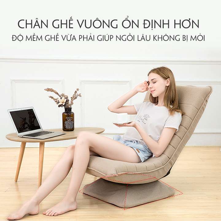 Ghế lười xoay 360, ghế đệm tựa ngồi uống trà, đọc sách - ghế nằm thư giản - ghế nằm văn phòng, ghế bệt xoay
