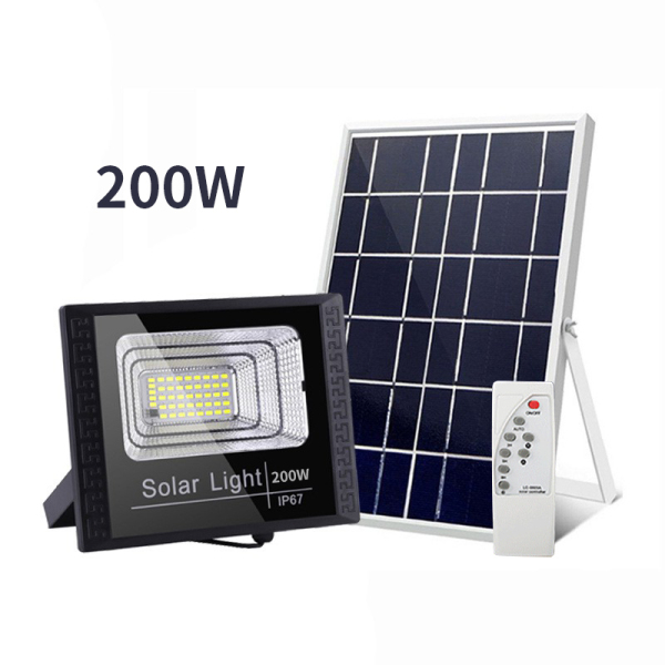 Bảng giá Đèn pha led Năng Lượng Mặt Trời công suất 200W kèm tấm pin rời có remote có cảm biến tự động dây nối
