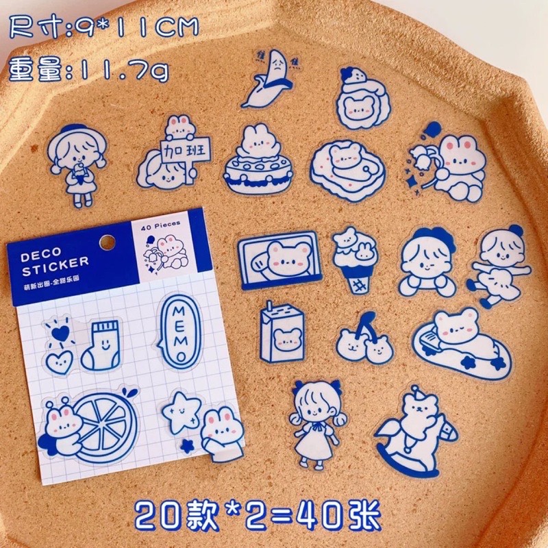 Set Nhãn Dán Sticker Trong Suốt Chống Thấm Nước