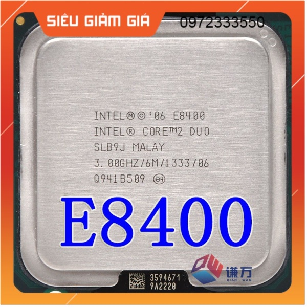 Bảng giá Bộ vi xử lý Intel CPU Core 2 Duo E8400 3.0 GHz - hàng nhập khẩu Phong Vũ
