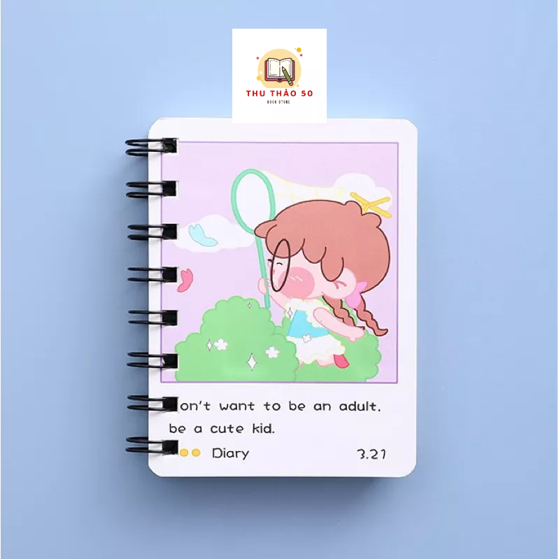 Sổ lò xo A7 cute dễ thương ( ngẫu nhiên): 1 cuốn.